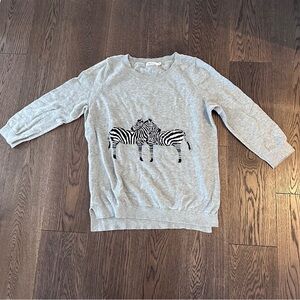 Gray light Weight Sweater with Zebra Design